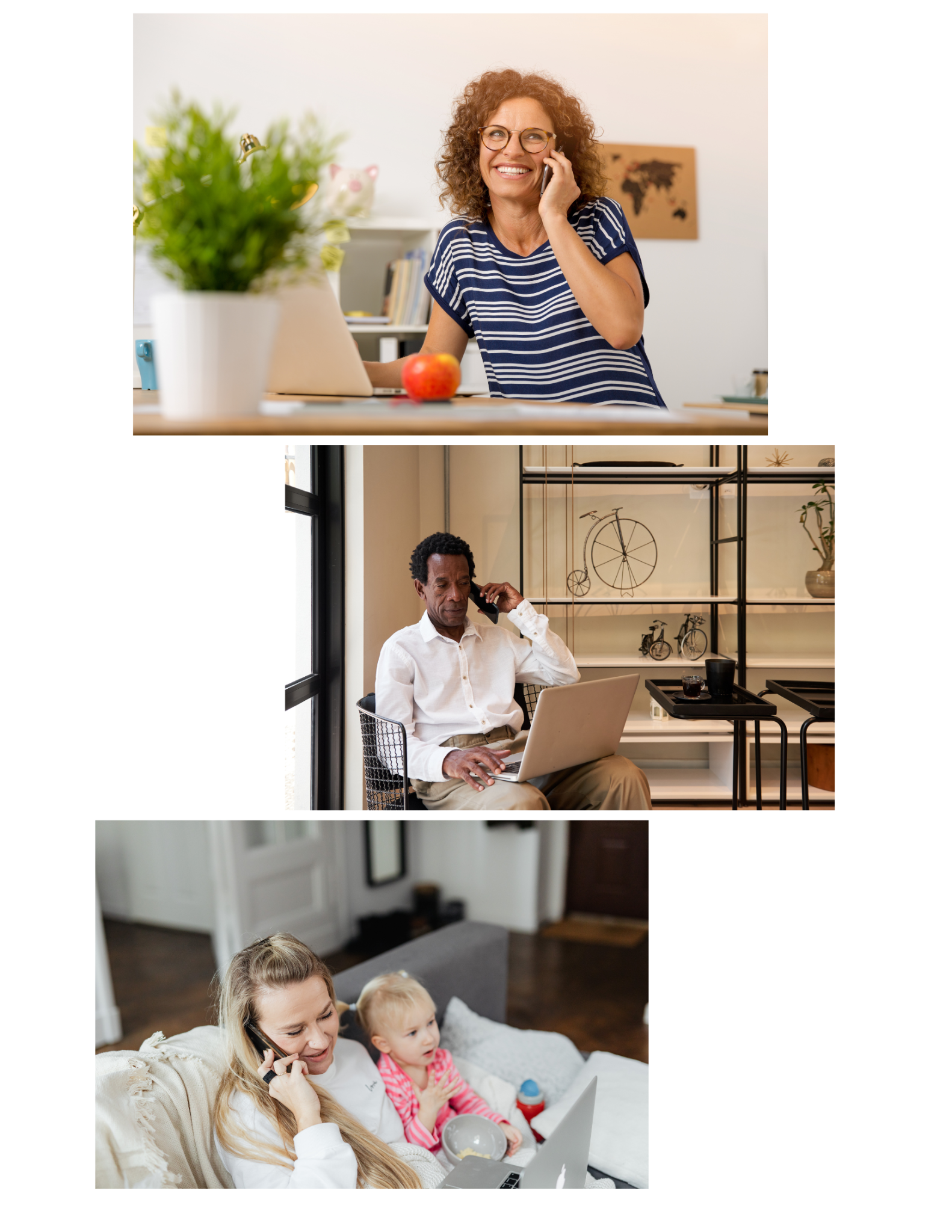 A woman enjoying a phone conversation at home